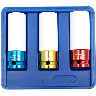 ASTA 914003A Úderové hlavice 1/2", 17 - 21 mm, s krytkou na ALU kola, sada 3 ks – Hledejceny.cz