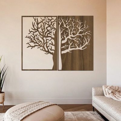 dřevo života Dřevěný strom na zeď DUALITY Zvolte barvu dekoru: Ořech, Rozměry šxv (cm): 80x60