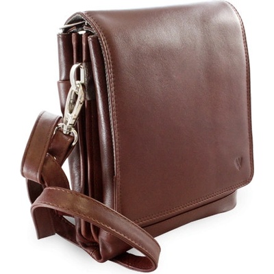 Velký hnědý kožený pánský crossbag 215-2185-40