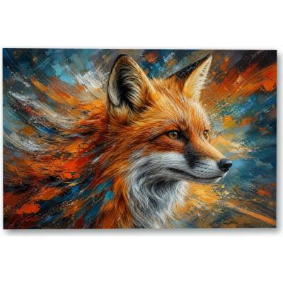 Plakát – Liška v dynamických barevných tazích 135 × 90 cm Bez rámu Ne Bez rámu