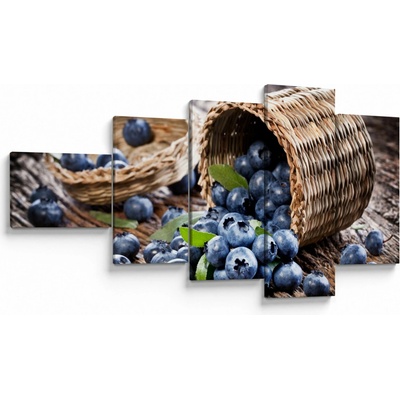 Obraz - Šťavnaté čučoriedky, päťdielne 110x60 cm