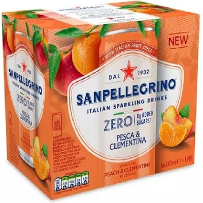 Sanpellegrino zero pesca e clementina limonáda broskev a klementinky 6 x 330ml