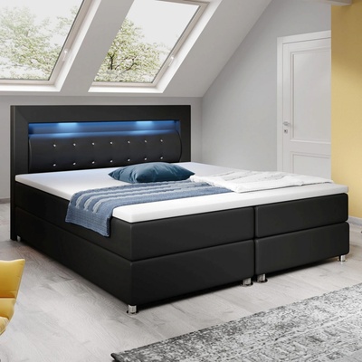 Americká postel Box Spring Montana s LED osvětlením