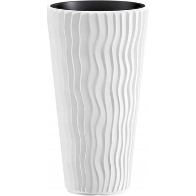 Prosperplast Květináč plast bílý černý 29,7 x 29,7 x 53,1 cm
