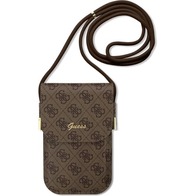 Guess PU 4G Metal Logo Script hnědé