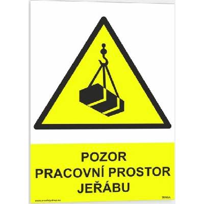 Traiva s.r.o Pozor - Pracovní prostor jeřábu Verze: Plast 148 x 210 mm (A5) tl. 0.5 mm - Kód: 13399