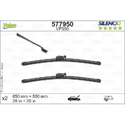 Valeo Silencio Flat Blade set 650+500 mm VA 577950