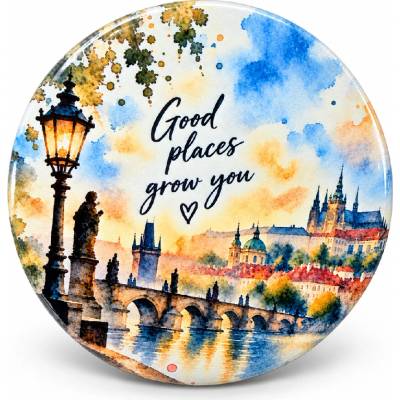 PIX placka odznak na batoh cestovatelská kolekce Praha good places grow you