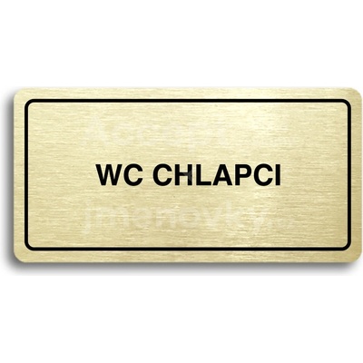 ACCEPT Piktogram WC CHLAPCI - zlatá tabulka - černý tisk