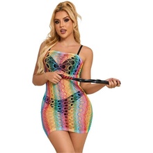 Subblime - 952365 rainbow bare shoulder fishnet