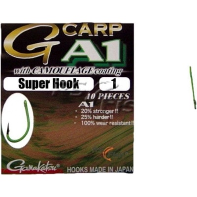 Gamakatsu G-Carp A1 Super Hook Camo Green vel.1 10 ks
