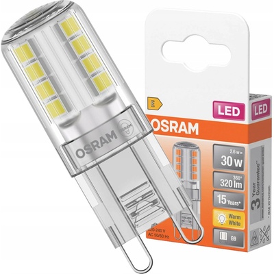 Osram LED žiarovka PIN30 2,6 W G9 2700 K teplá biela číra