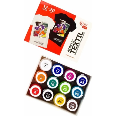 Rosa Talent sada farieb na textil 12 x 20 ml