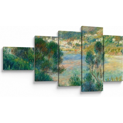 Obraz - Auguste Renoir, View of Monte Carlo from Cap Martin, reprodukcia, päťdielne 110x60 cm