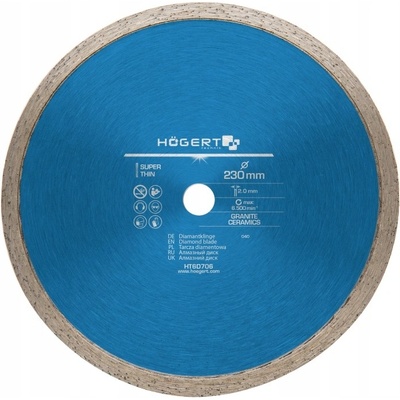 Diamantový kotouč celoobvodový 230 mm, HT6D706, HOGERT