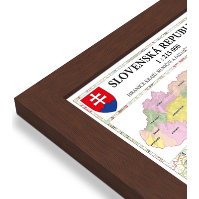 Excart Maps Slovensko - nástěnná automapa 135 x 90 cm Varianta: mapa v dřevěném rámu, Provedení: Pegi višeň