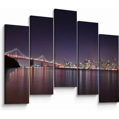 Obraz pohledu na San Francisco, California, pětidílný 125x90 cm