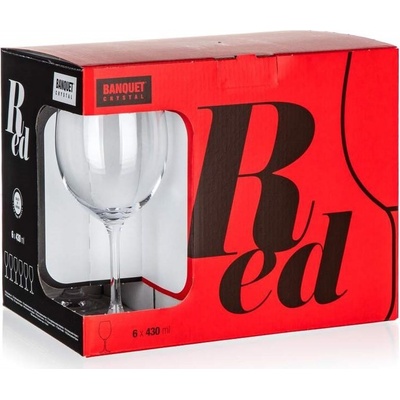 BANQUET CRYSTAL LEONA Sada pohárov na červené víno 6 ks 430 ml