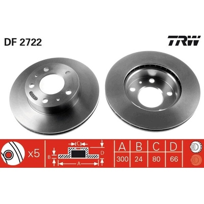 TRW Brzdový kotúč DF2722