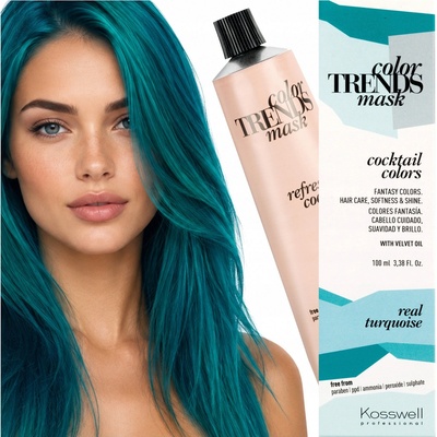 Kosswell Color Maska tónovací maska na vlasy Tyrkysová