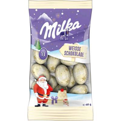Milka vianočné gule z bielej čokolády 81 g