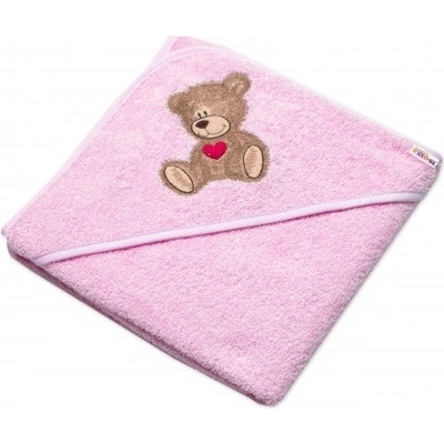 Baby Nellys Kojenecká froté osuška s kapucí 80x80cm Sweet dreams by TEDDY růžová