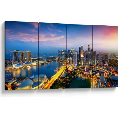 Obraz - Singapur, Ázia, štvordielne 160x80 cm