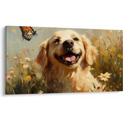 Obraz - Šťastný psík, jednodílný 120x70 cm – Hledejceny.cz