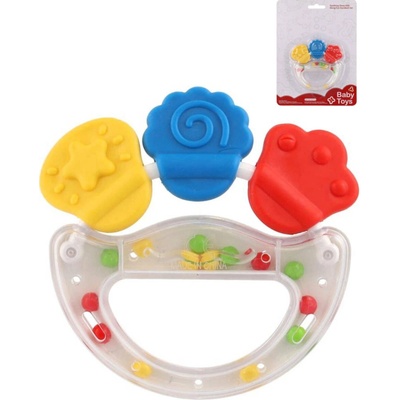 Teddies Chrastítko/Kousátko plast/silikon 10cm na kartě