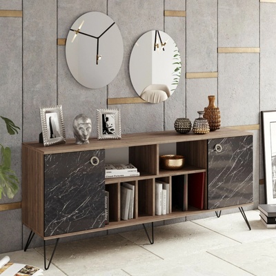 Hanah Home Skříňka LORENZ ořech černá