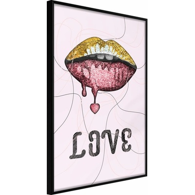 Plagát pery - Lip Gloss and Love