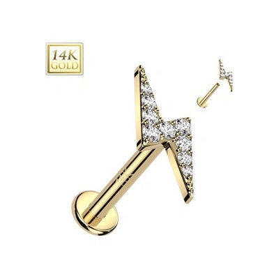 Šperky4U zlatý piercing do brady labreta ZL01251-1208-YG