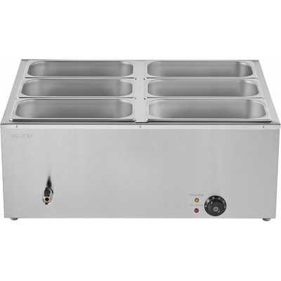 Ohřívač jídla Vevor 1500 W z nerezové oceli 6 nádob 1/3