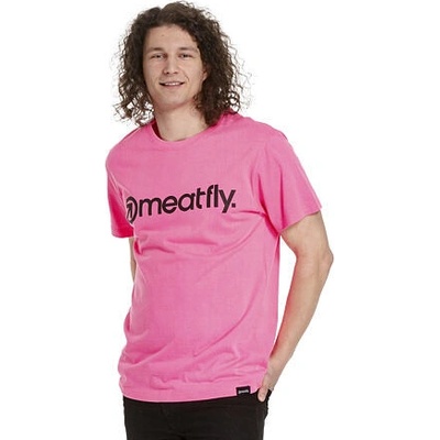Meatfly pánské tričko MF Logo Neon Pink