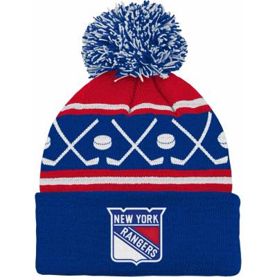 Outerstuff Detská predškolská zimná čiapka New York Rangers NHL Face-Off Cuff Pom