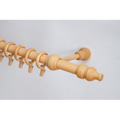 Garnyze-levne Dřevěná záclonová tyč jednořadá Buk Favorite 28 mm 150 cm