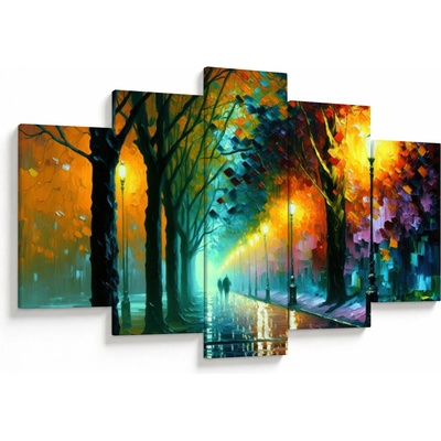 Obraz - Nočná prechádzka, päťdielne 150x105 cm