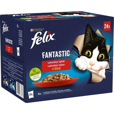 Felix Fantastic Multipack kuraciecí hovädzie králík a jahňacie v želé 24 x 85 g