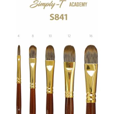 Štetec Simply-T Academy S841 - Filbert, krátka rukoväť Veľkosť štetca: 16