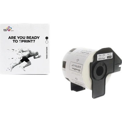 Samolepiace etikety TB Print pre BROTHER 62 × 29 mm, čierna tlač na biele, 800 ks