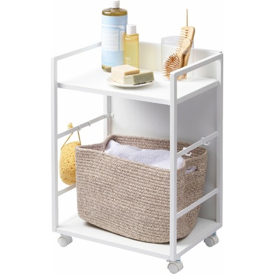 YAMAZAKI Bílý kovový pojízdný regál 42x60 cm Tower – YAMAZAKI