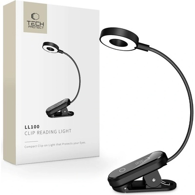 Tech-Protect LL100 Clip Reading Light černá lampička na čtení s klipsem