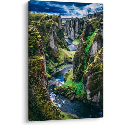 Obraz - Rieka v skalnatom údolí, jednodielny 60x90 cm
