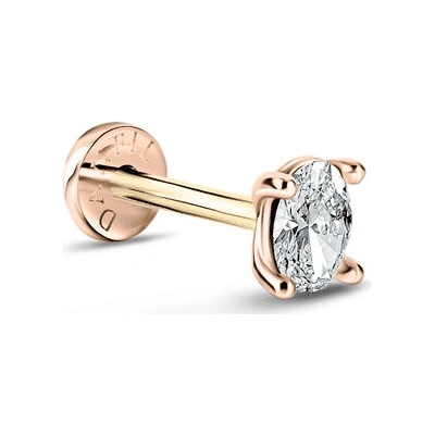 DF Piercingová náušnice Labreta 6340 z růžového zlata s laboratorním diamantem 6.5