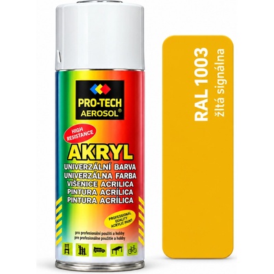 PRO-TECH AKRYL-RAL farba v spreji 400 ml – žltá signálna (RAL 1003)