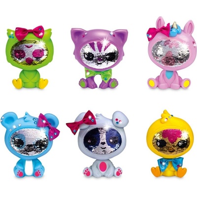 TM Toys Zvířátko/Panenka ZEQUINS s flitry plast 15 cm modrá