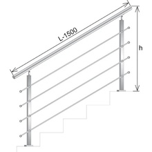 UMAKOV Zábradlie schody, VS AISI304, 40x40x2/4xd12/H900/L AJP/ZVS90-1500