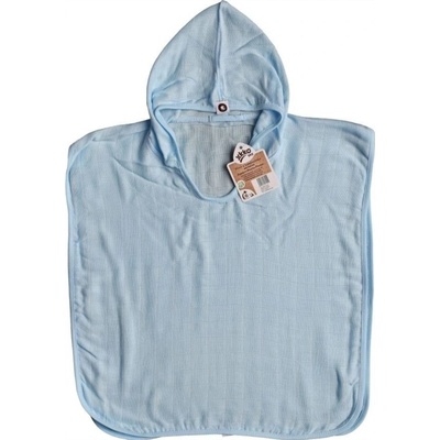 Kikko Bambusové mušelínové pončo 2 Cross Baby Blue
