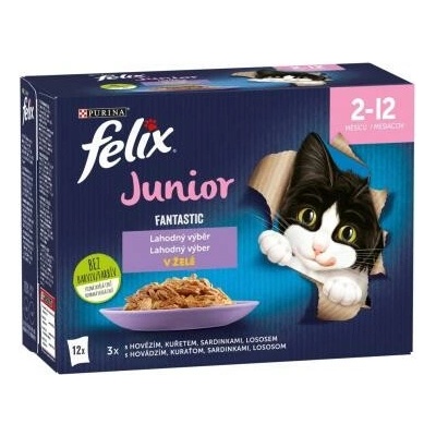 Felix Fantastic Junior lahodný výběr v želé 6 x 12 x 85 g