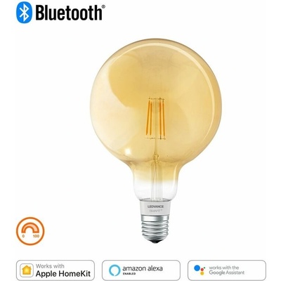 LEDVANCE LED Filament Smart+ G120 Globe 6W = 52W E27 Gold lesklý 680lm extra teplá bílá 2400K Stmívatelná aplikace Google Alexa Apple HomeKit Bluetooth – Hledejceny.cz